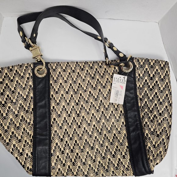 Steven by Steve Madden XL Tote Shoulder bag Multicolor with Faux leather straps - Picture 2 of 16